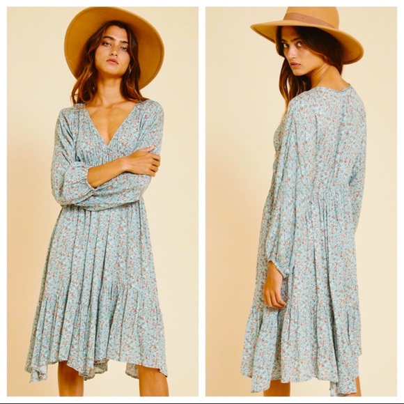 Pretty Pretty Bohemian Ruffle Hem Floral Dress - Picture 1 of 5